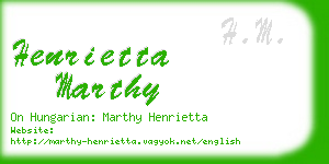 henrietta marthy business card